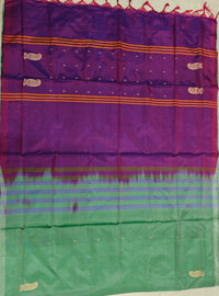 Chinnalampattu Saree- Pastel Green with Purple
