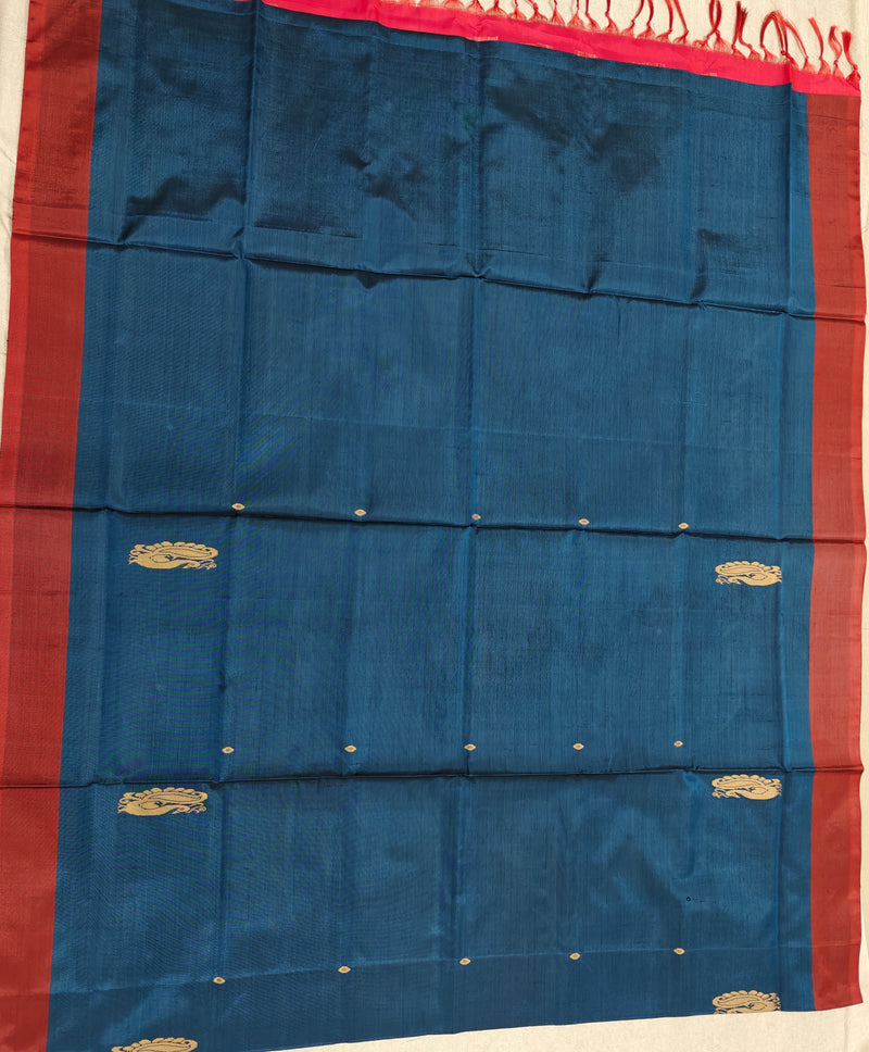 Chinnalampattu Saree- Dark Blue with Red