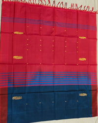 Chinnalampattu Saree- Dark Blue with Red