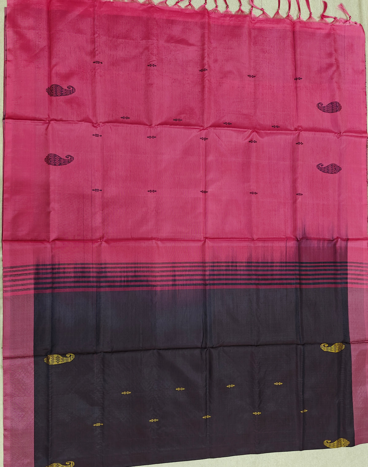 Chinnalampattu Saree- Dark Blue with Pink