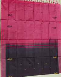 Chinnalampattu Saree- Dark Blue with Pink