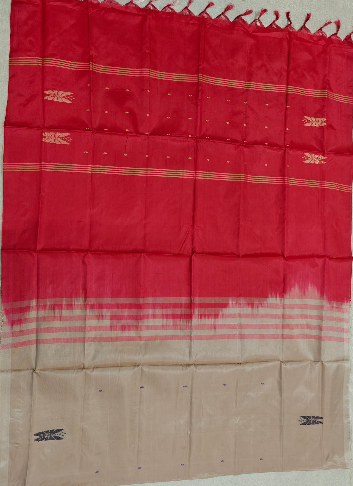 Chinnalampattu Saree- Sandel with Red