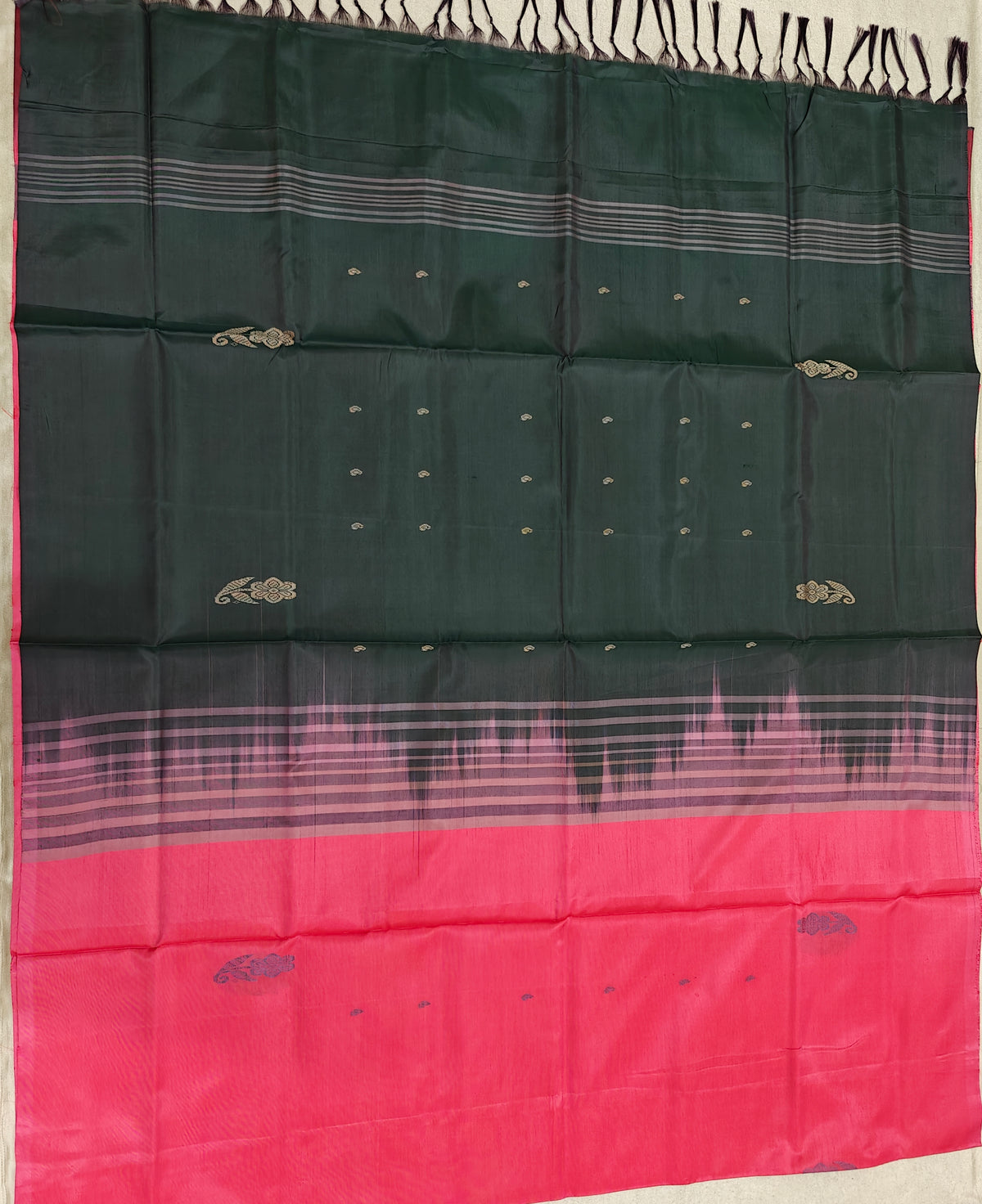 Chinnalampattu Saree- Pink with Dark Green