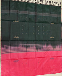 Chinnalampattu Saree- Pink with Dark Green