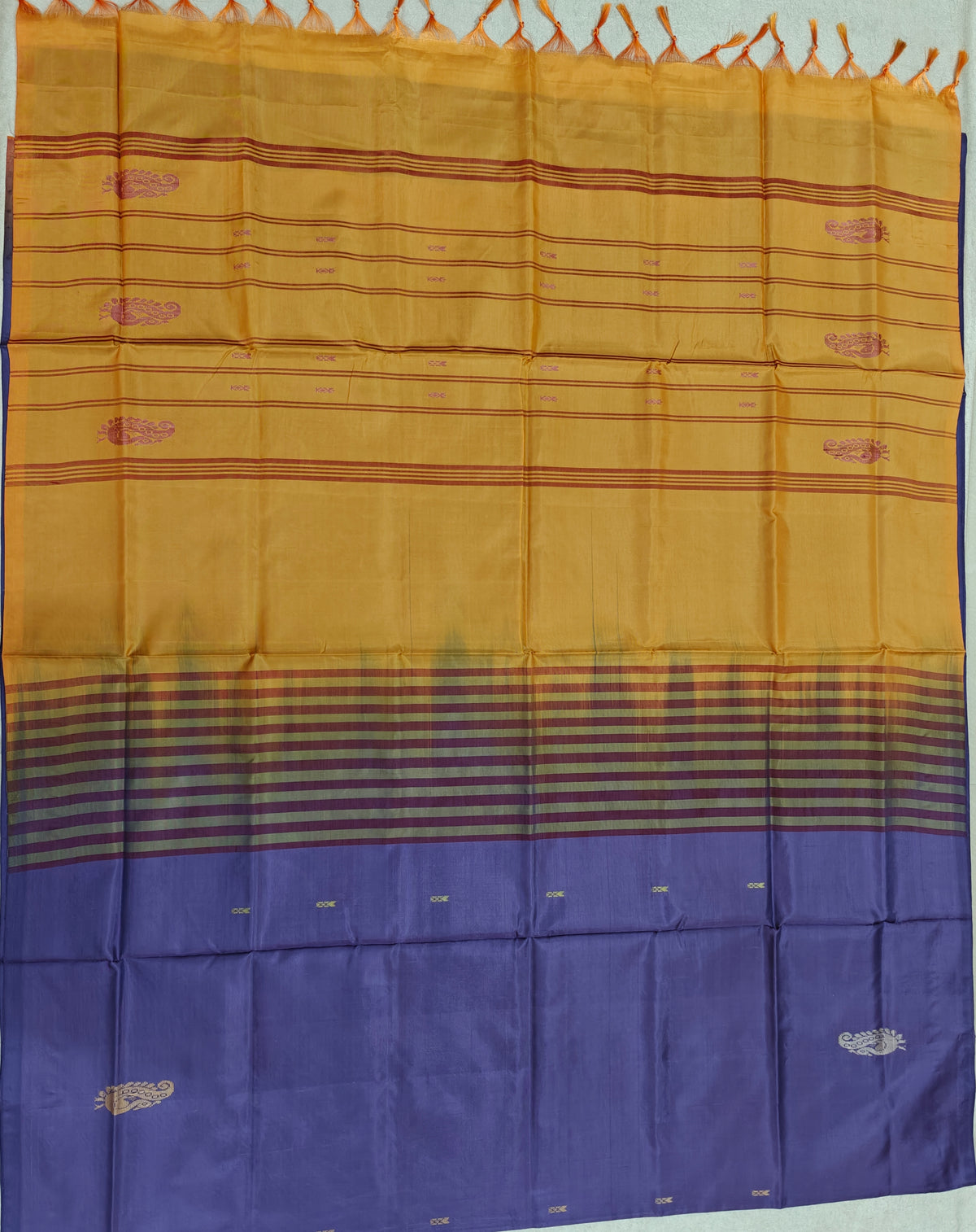 Chinnalampattu Saree- Blue with Yellow