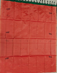 Chinnalampattu Saree- Peach with Green
