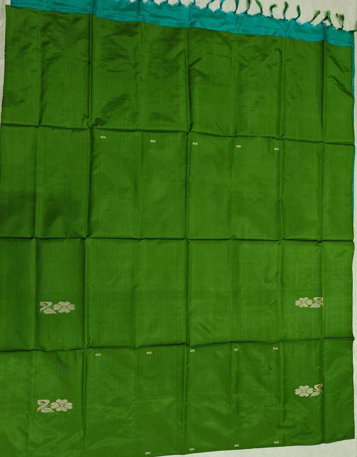 Chinnalampattu Saree- Green with Sea Green
