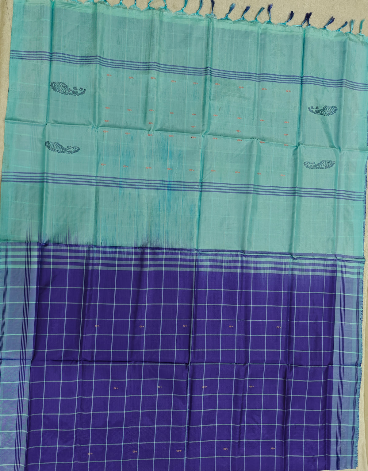 Chinnalampattu Saree- Blue with Pastel Blue