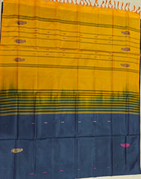 Chinnalampattu Saree- Blue with Yellow