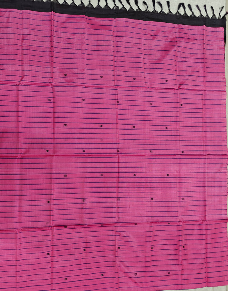 Chinnalampattu Saree - Pink with Brown