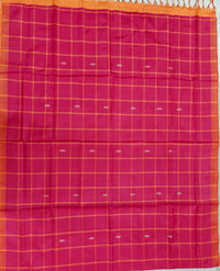 Chinnalampattu Saree - Dark Pink with Orange