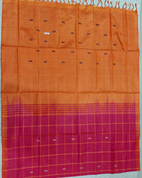 Chinnalampattu Saree - Dark Pink with Orange
