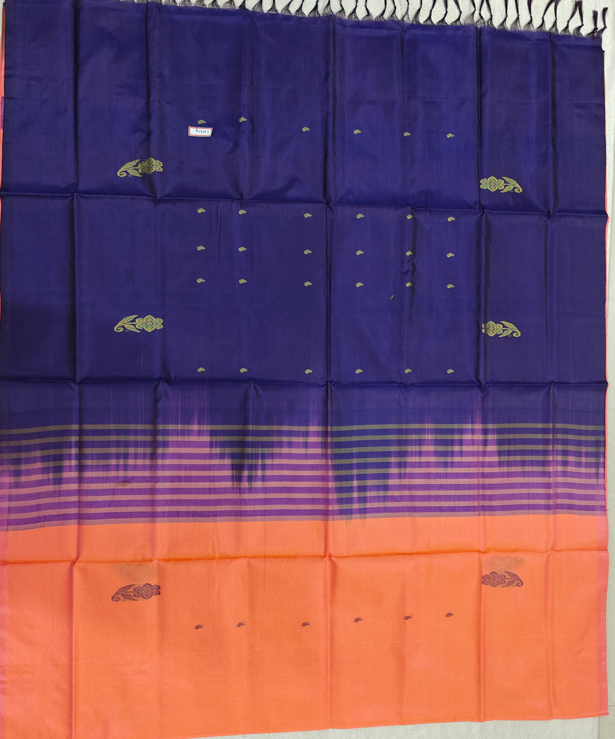 Chinnalampattu Saree - Peach with Blue