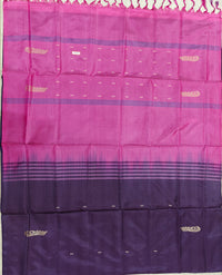 Chinnalampattu Saree - Dark Purple with Pink