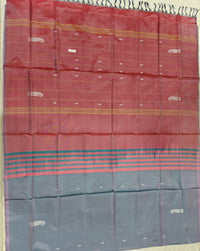 Chinnalampattu Saree - Dual Shade Off Grey with Pink
