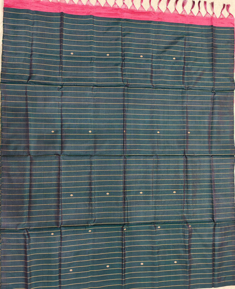 Chinnalampattu Saree - Green with Pink