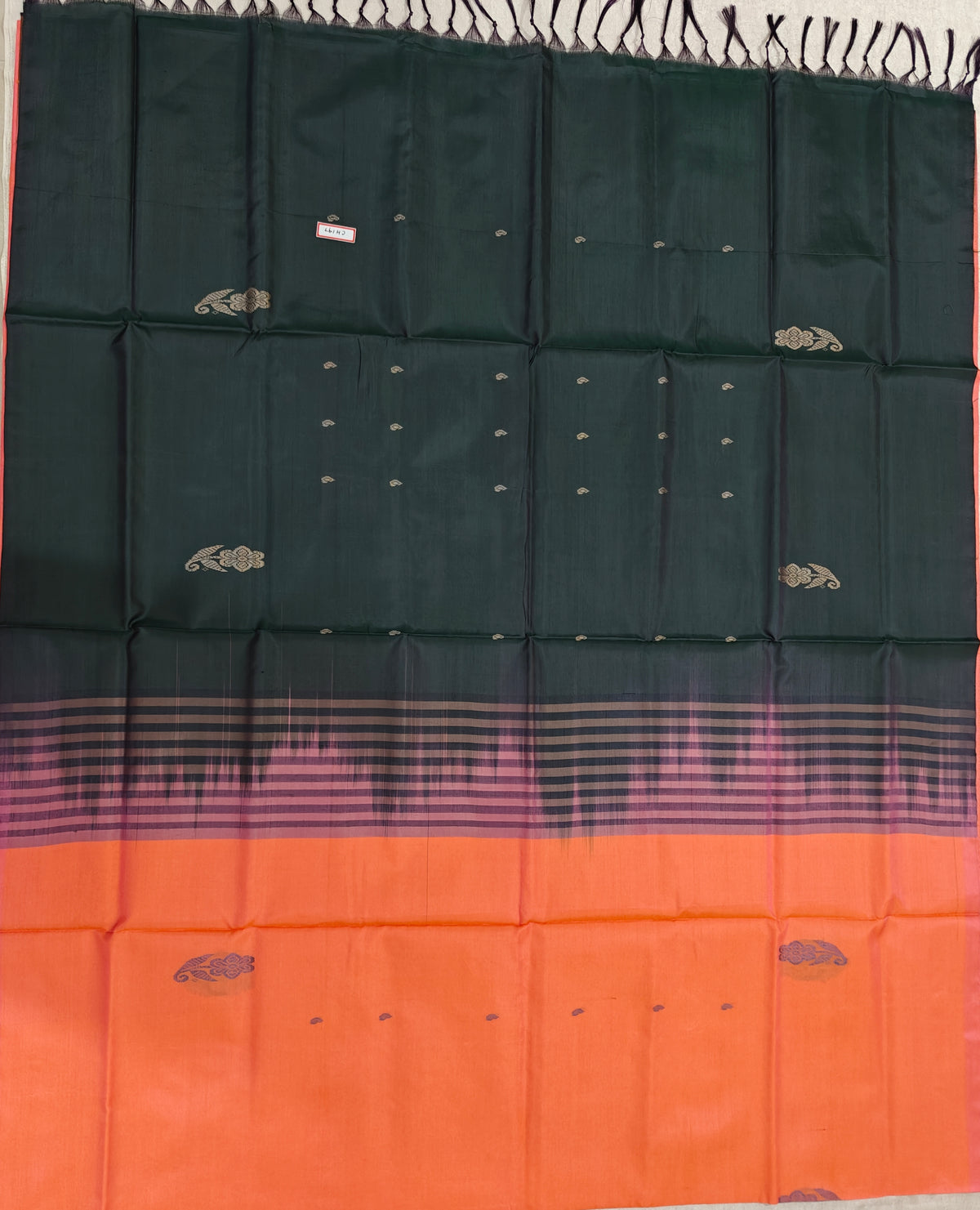 Chinnalampattu Saree - Orange with Green