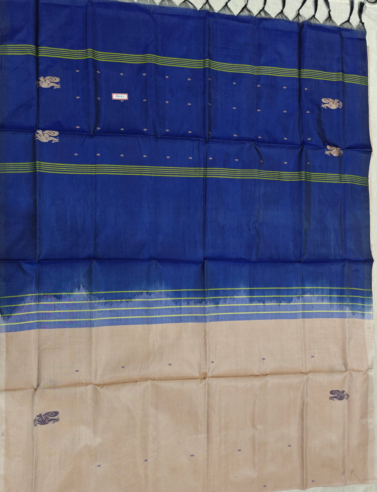 Chinnalampattu Saree - Cream with Blue