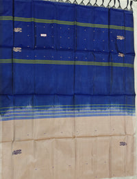 Chinnalampattu Saree - Cream with Blue