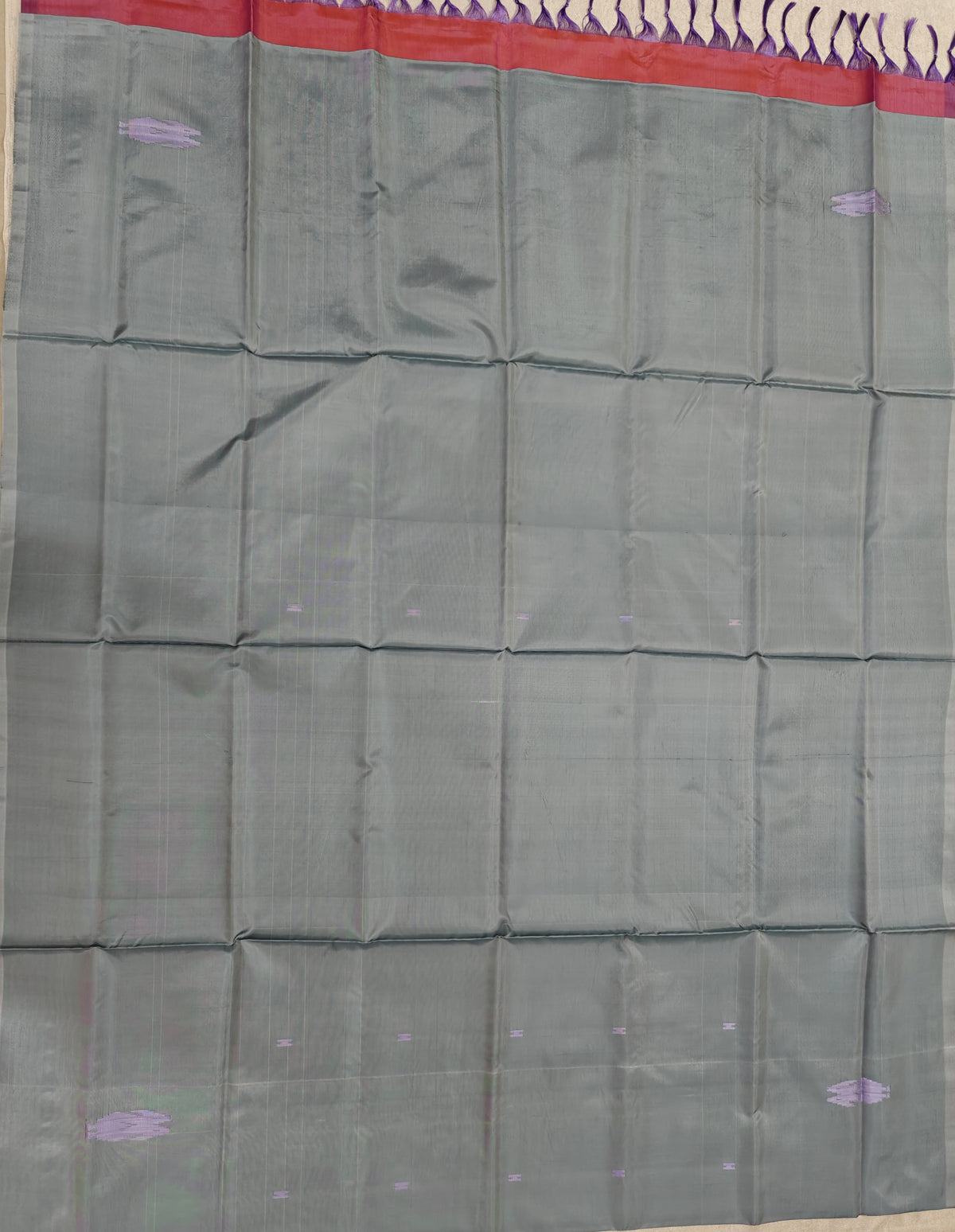 Chinnalampattu Saree - Grey with Dark Onion Pink