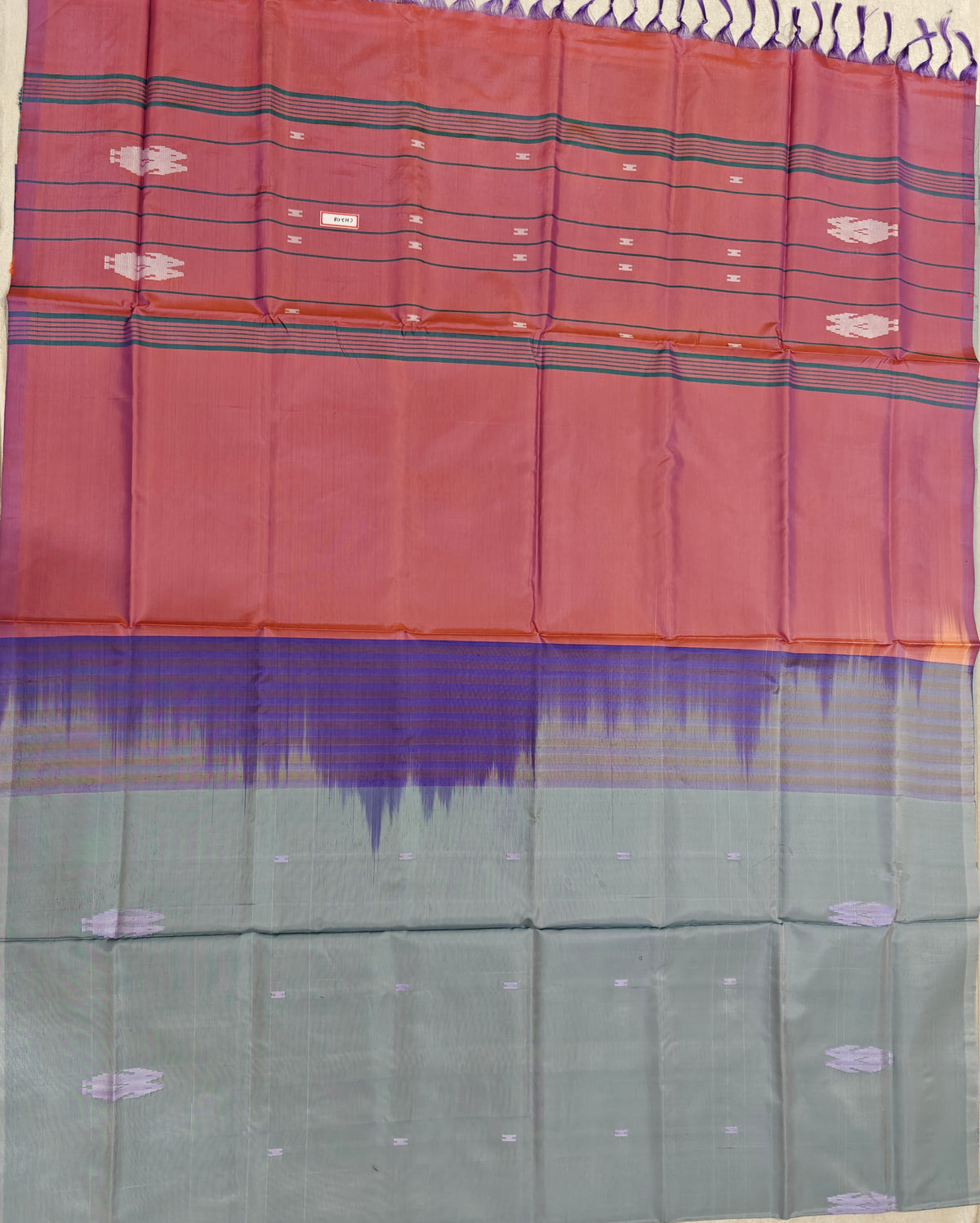 Chinnalampattu Saree - Grey with Dark Onion Pink