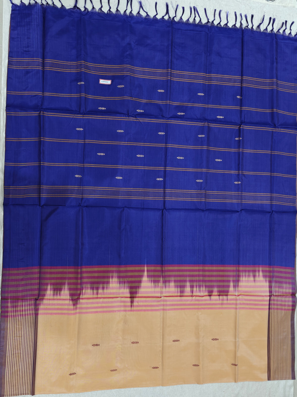 Chinnalampattu Saree - Sandel with Blue