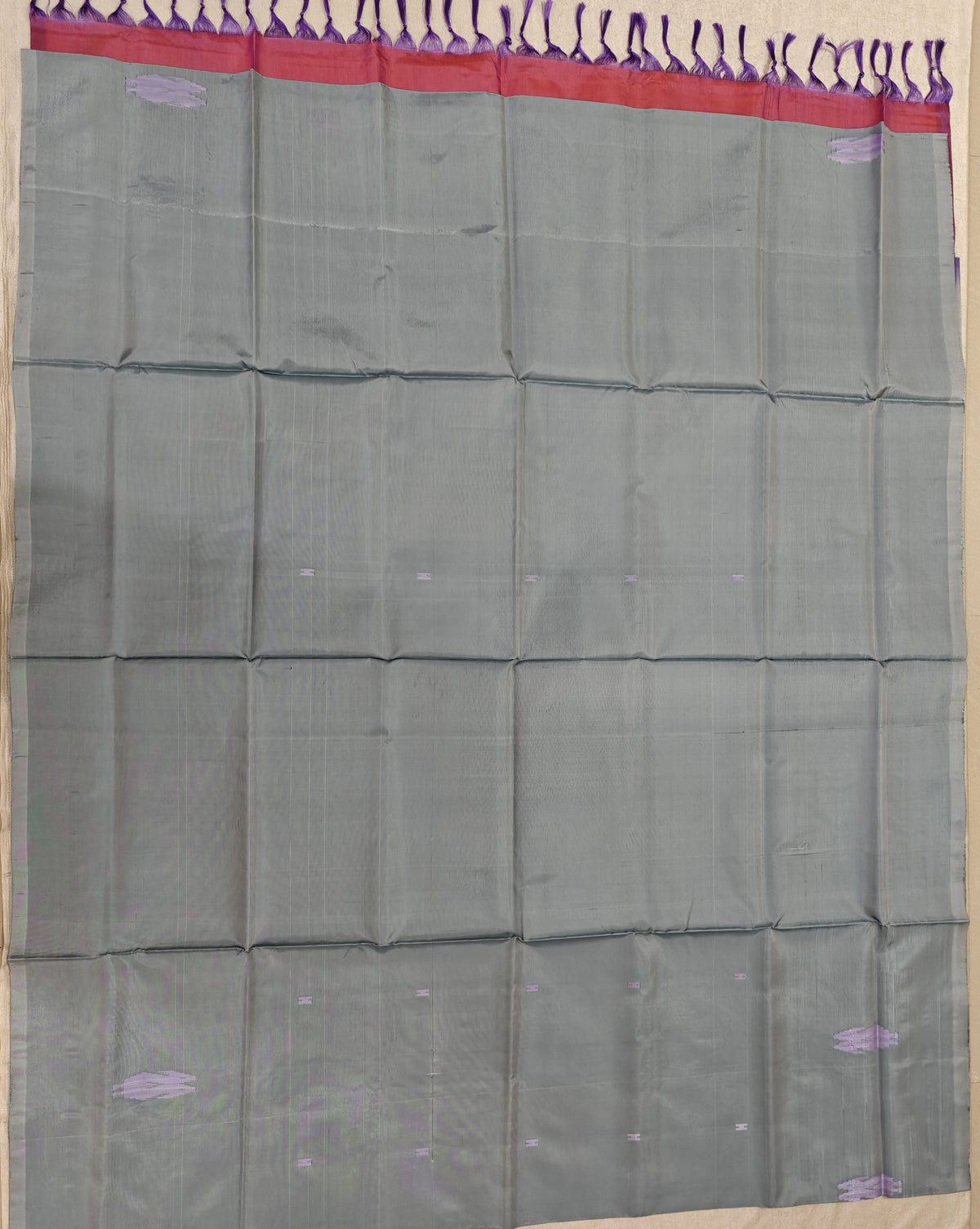 Chinnalampattu Saree- Grey with Dual Shade Of Pink and Violet