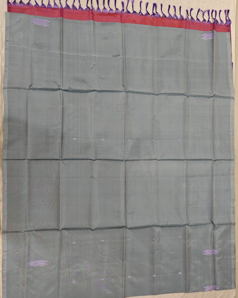 Chinnalampattu Saree- Grey with Dual Shade Of Pink and Violet