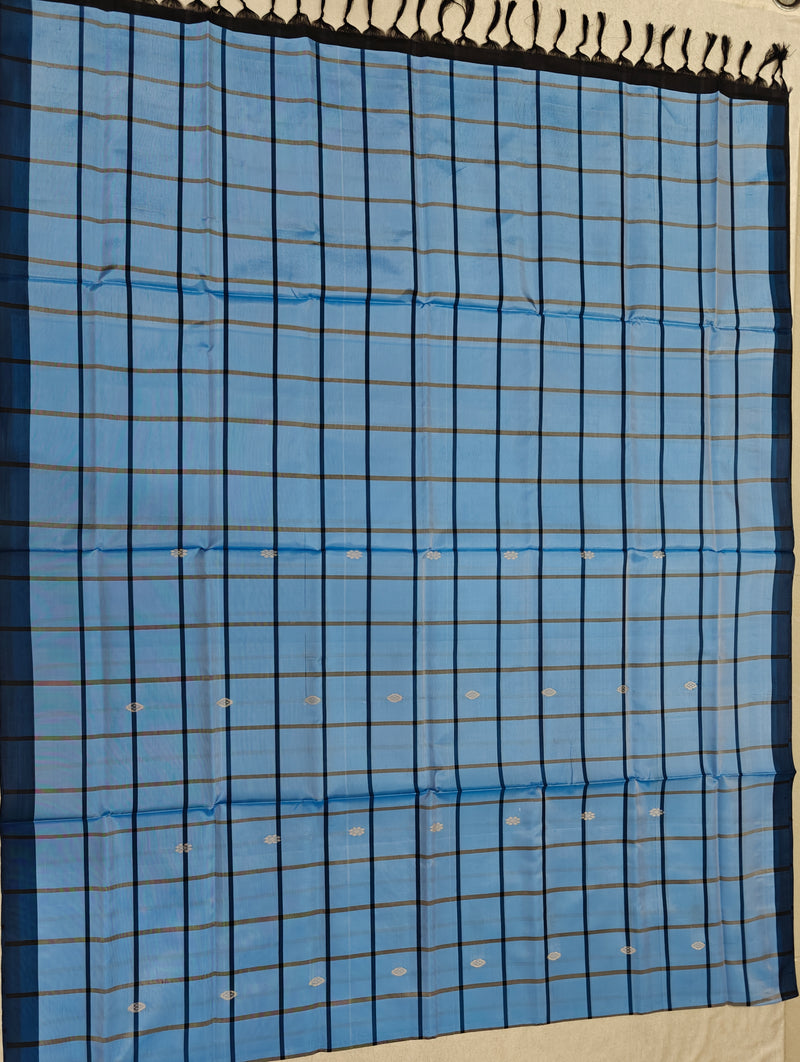 Chinnalampattu Saree- Blue with Black