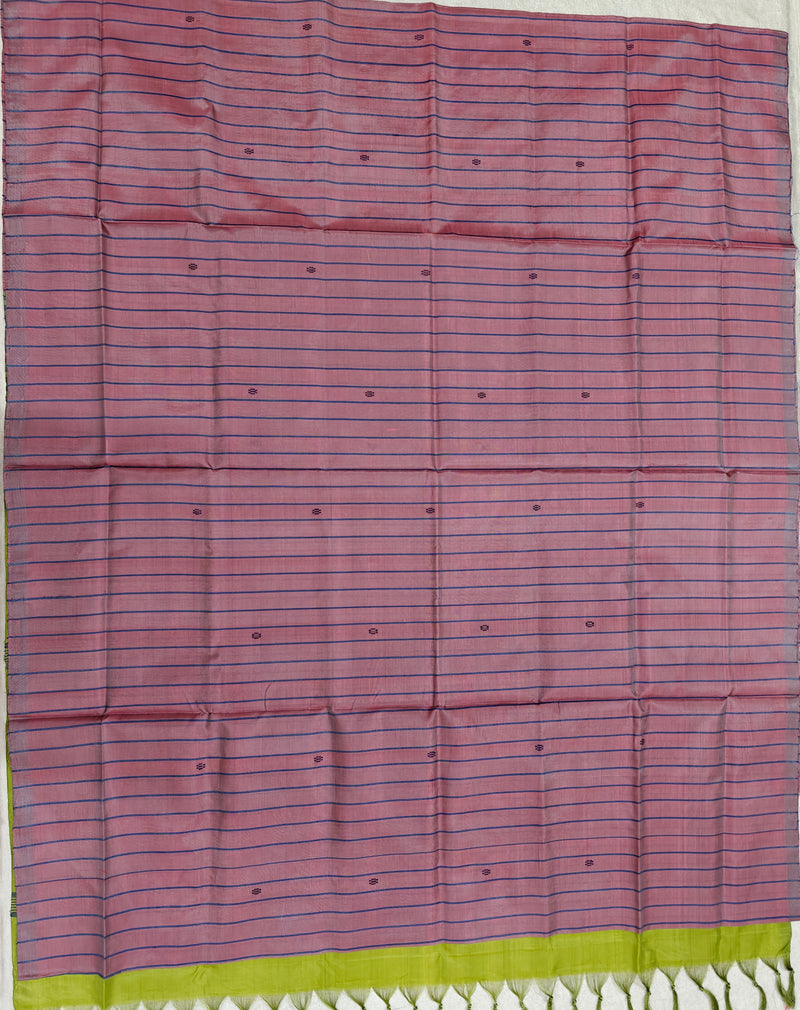 Chinnalampattu Saree - Onion Pink with Green