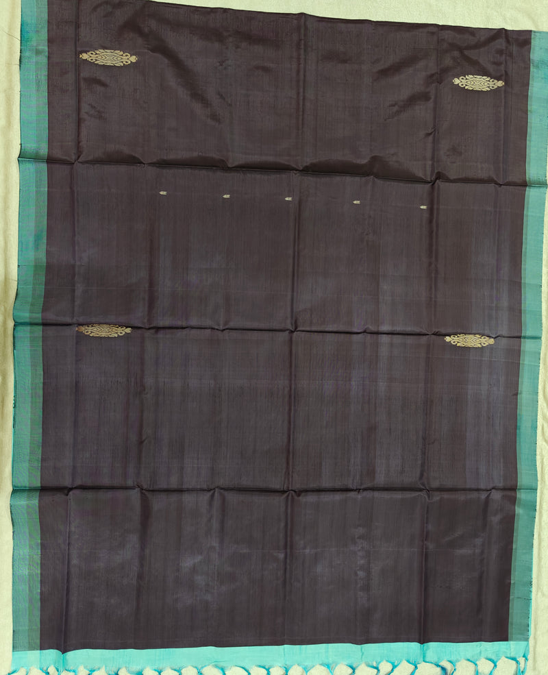 Chinnalampattu Saree - Dark Purple with Blue