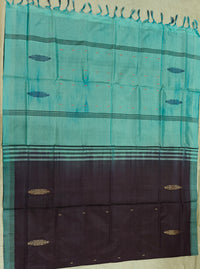 Chinnalampattu Saree - Dark Purple with Blue