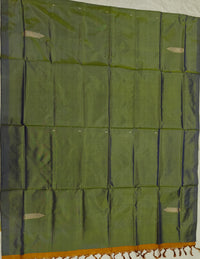 Chinnalampattu Saree- Dual Shade of Grey and Green with Brown