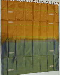 Chinnalampattu Saree- Dual Shade of Grey and Green with Brown