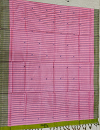 Chinnalampattu Saree - Pink with Green