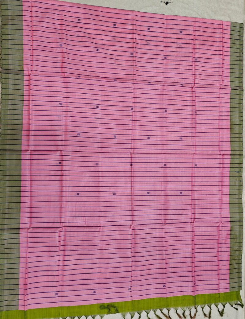 Chinnalampattu Saree - Pink with Green
