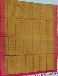 Chinnalampattu Saree- Brown with Pink