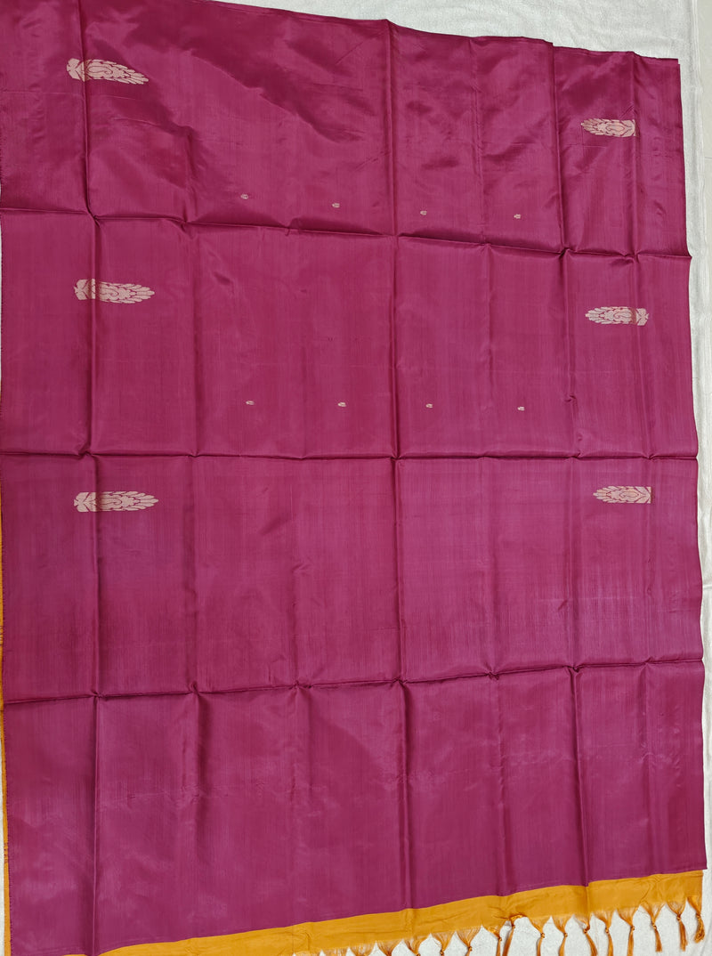 Chinnalampattu Saree- Marron with Mustard yellow