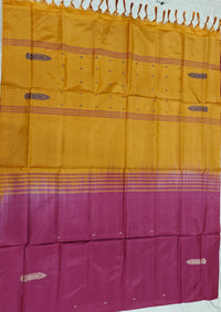 Chinnalampattu Saree- Marron with Mustard yellow