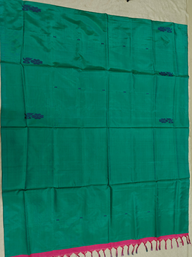 Chinnalampattu Saree- Green with Pink