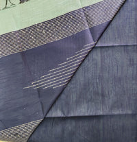 Semi Raw Silk Saree - Blue with Blue