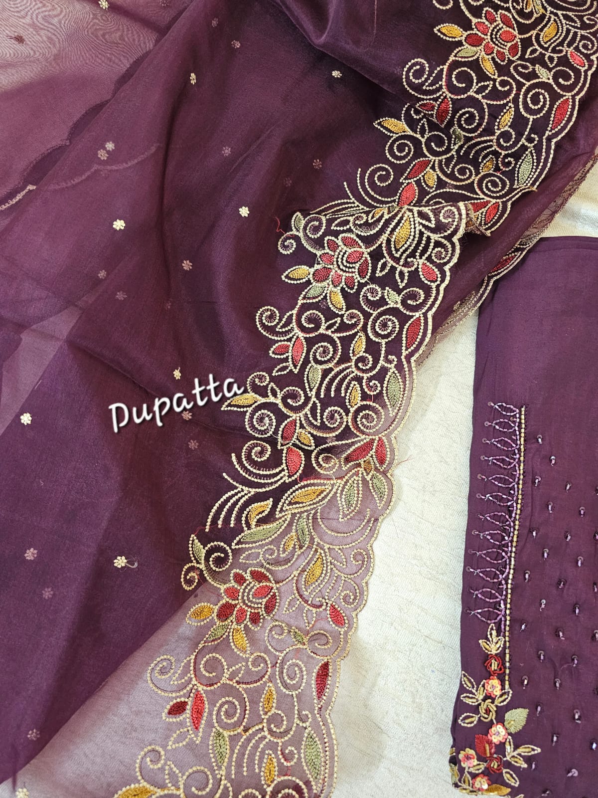 Soft Silk with Heavy Neck - Dark Purple