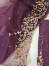 Soft Silk with Heavy Neck - Dark Purple