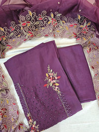Soft Silk with Heavy Neck - Dark Purple