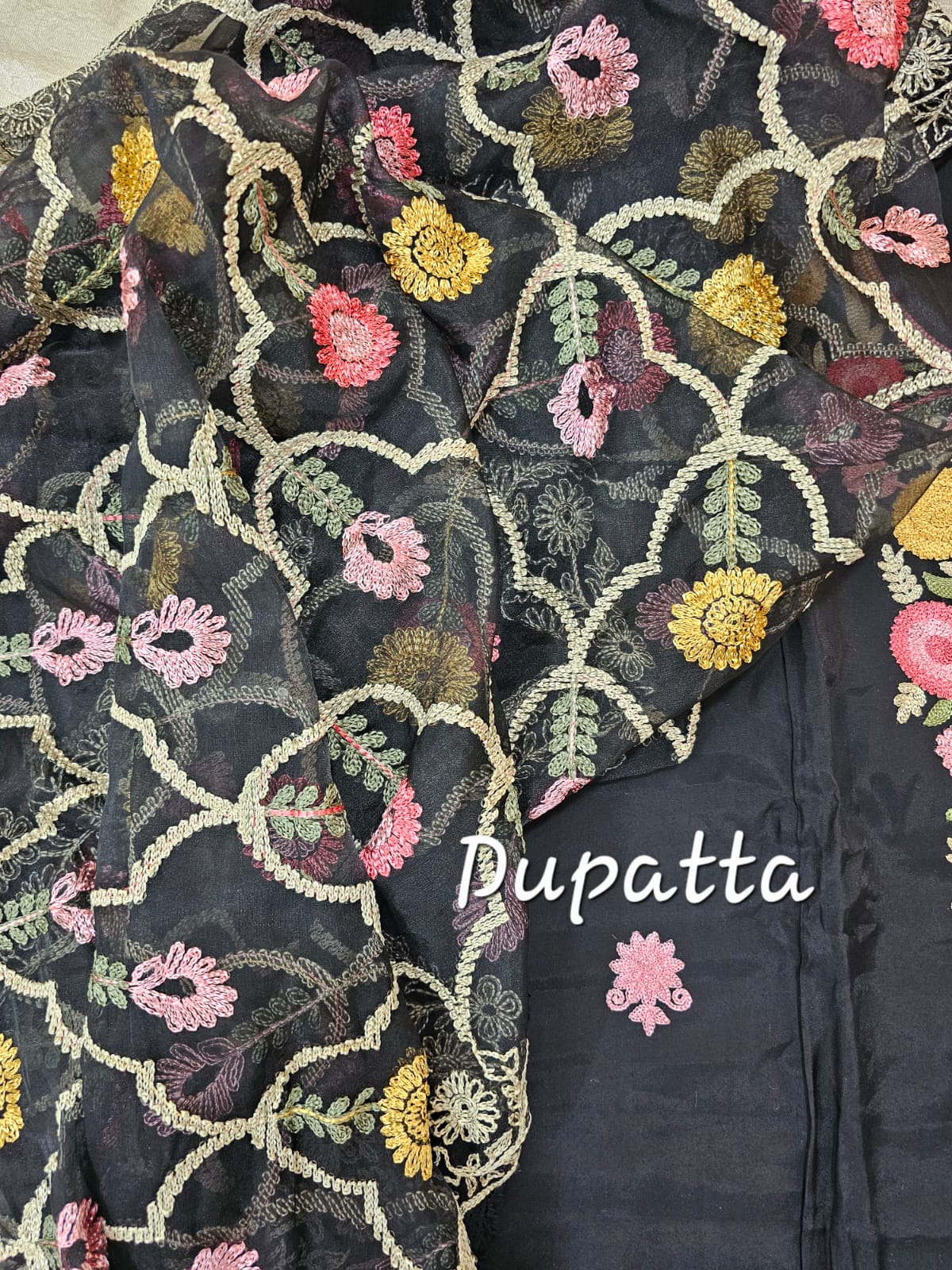 Soft Silk with Heavy Neck - Black