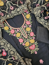 Soft Silk with Heavy Neck - Black