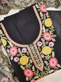 Soft Silk with Heavy Neck - Black