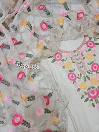 Soft Silk with Heavy Neck - Cream