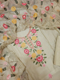 Soft Silk with Heavy Neck - Cream