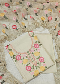 Soft Silk with Heavy Neck - Cream